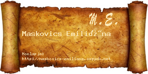 Maskovics Emiliána névjegykártya